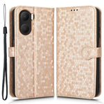 For Honor Play 40 Plus 5G Dot Pattern Imprinted PU Leather Case Stand Wallet Magnetic Flip Folio Phone Cover with Strap