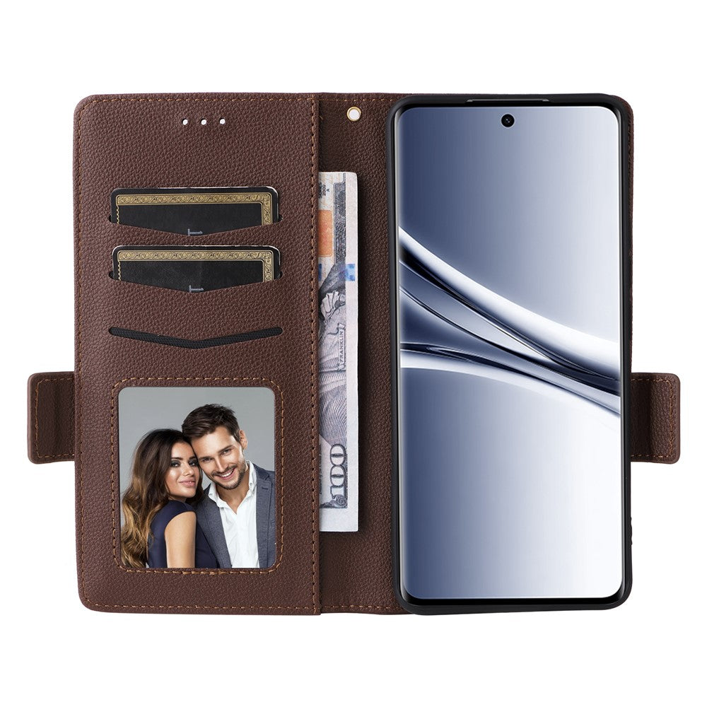 For Xiaomi Poco M8 5G / Redmi Note 15 5G (Global) / Note 15 4G (Global) Case Litchi Texture Wallet Leather Phone Cover with Wrist Strap