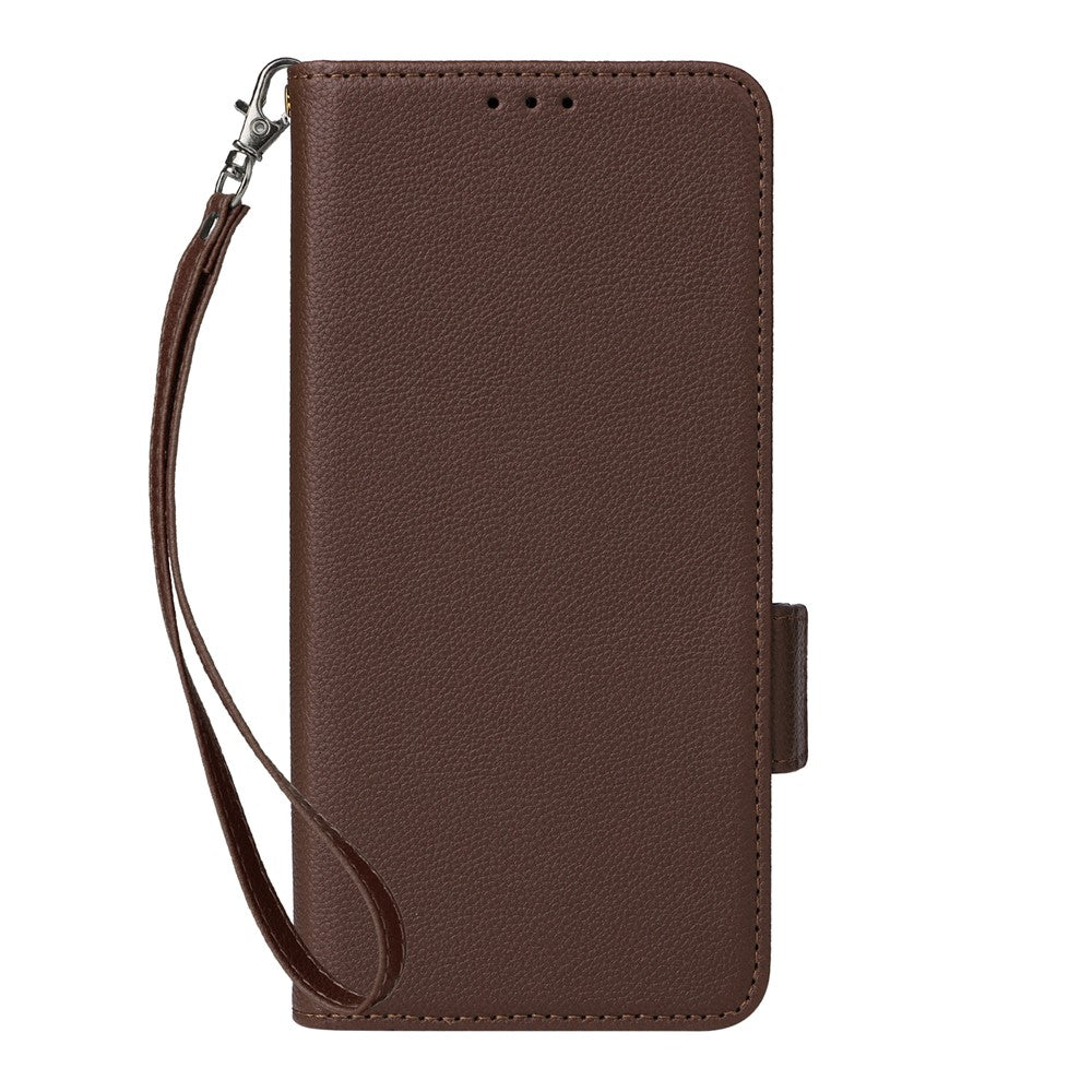 Til Xiaomi Poco M8 5G / Redmi Note 15 5G (Global) / Note 15 4G (Global) Cover Litchi Texture Pung Læder Telefoncover med Håndrem