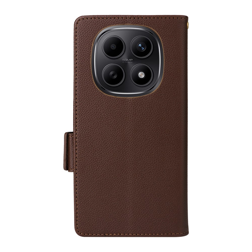 For Xiaomi Poco M8 5G / Redmi Note 15 5G (Global) / Note 15 4G (Global) Case Litchi Texture Wallet Leather Phone Cover with Wrist Strap