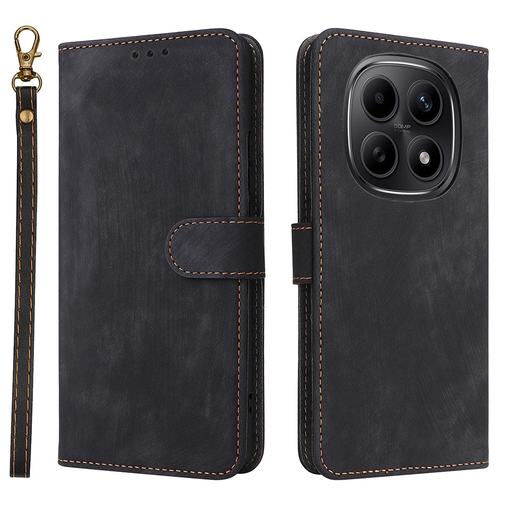 For Xiaomi Poco M8 5G / Redmi Note 15 5G (Global) / Note 15 4G (Global) Case Wallet RFID Blocking PU Leather Phone Cover Stand with Strap