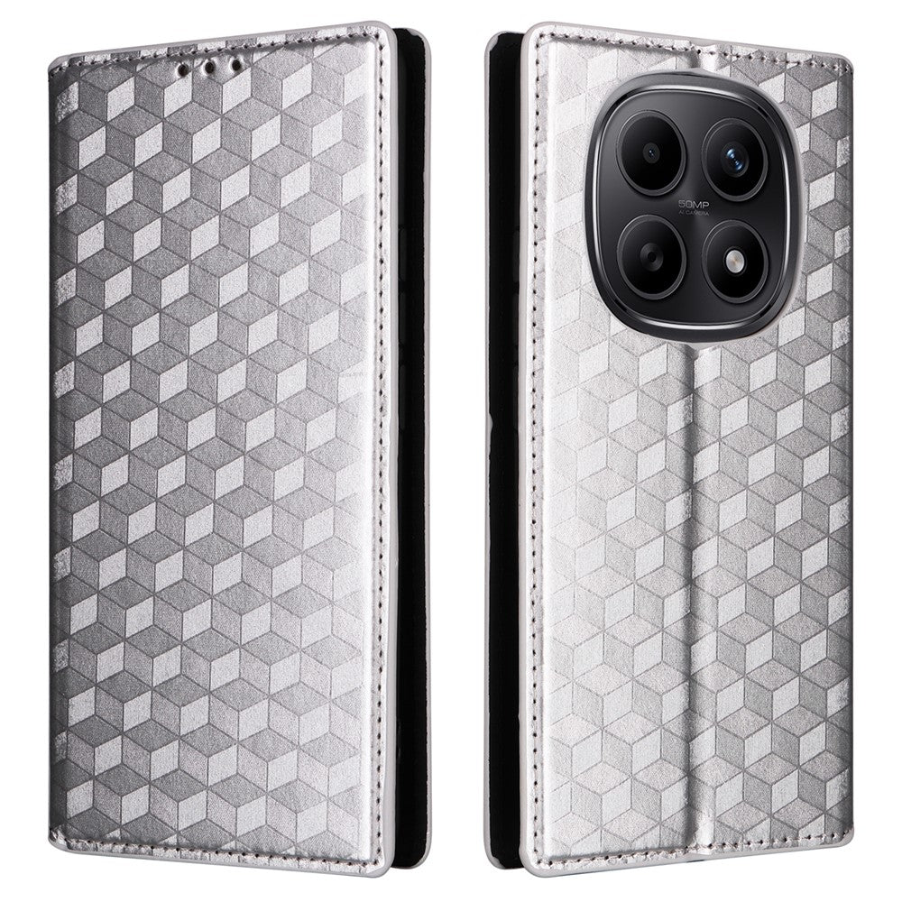 For Xiaomi Poco M8 5G / Redmi Note 15 5G (Global) / Note 15 4G (Global) Case Wallet Rhombus Imprinted Leather Phone Cover