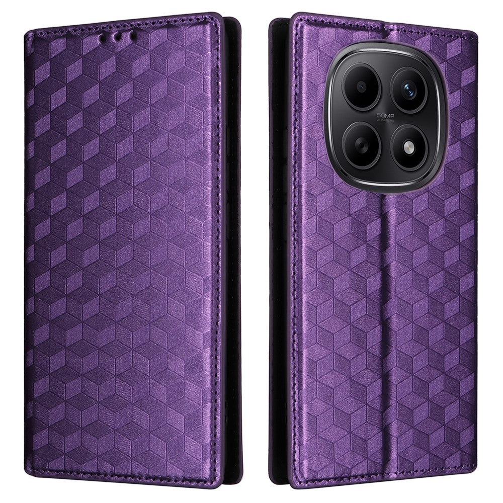 For Xiaomi Poco M8 5G / Redmi Note 15 5G (Global) / Note 15 4G (Global) Case Wallet Rhombus Imprinted Leather Phone Cover