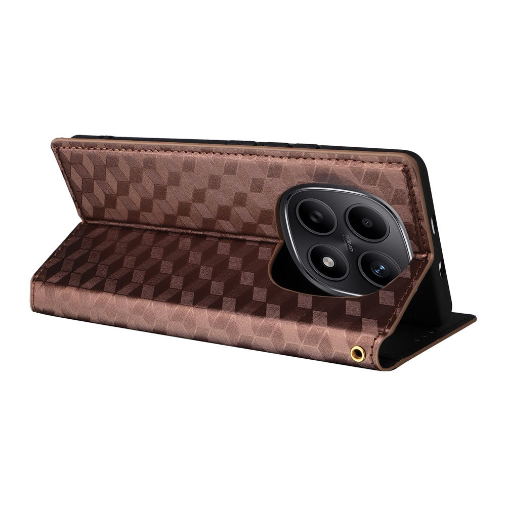 For Xiaomi Poco M8 5G / Redmi Note 15 5G (Global) / Note 15 4G (Global) Case Wallet Rhombus Imprinted Leather Phone Cover