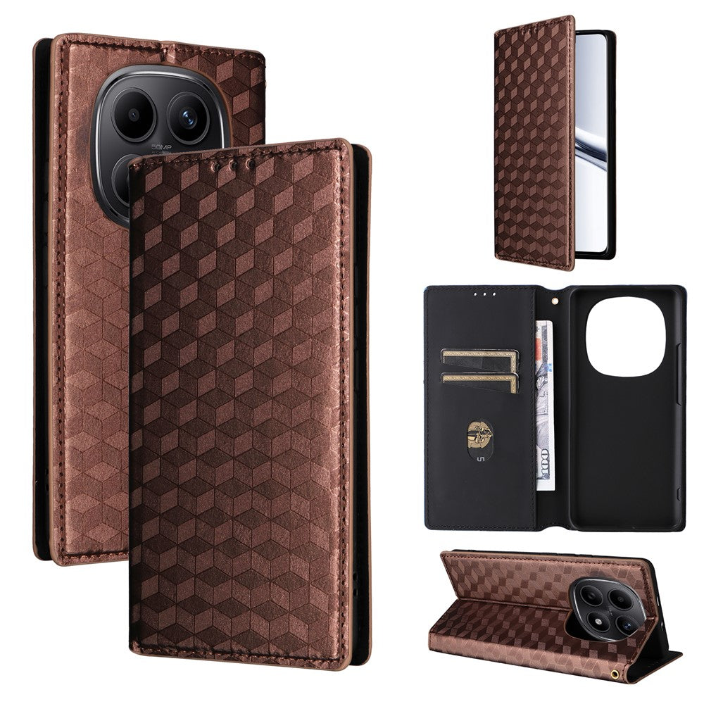 For Xiaomi Poco M8 5G / Redmi Note 15 5G (Global) / Note 15 4G (Global) Case Wallet Rhombus Imprinted Leather Phone Cover