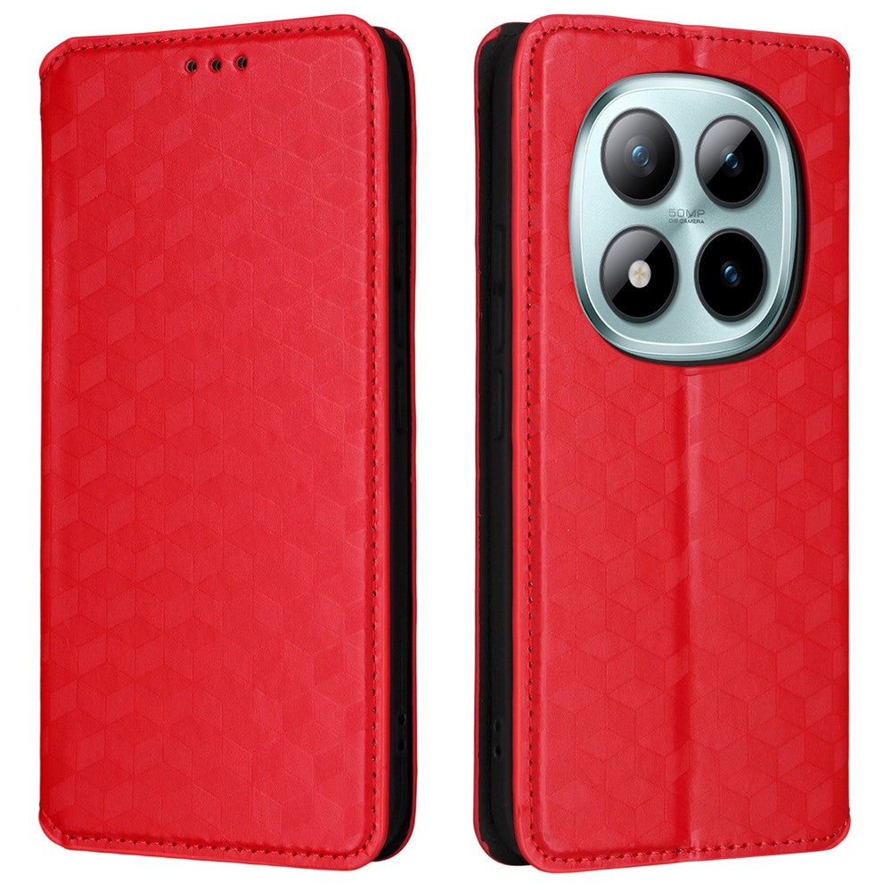 For Xiaomi Poco M8 Pro 5G / Redmi Note 15 Pro+ 5G (Global) Case Wallet Rhombus Imprinted Leather Phone Cover