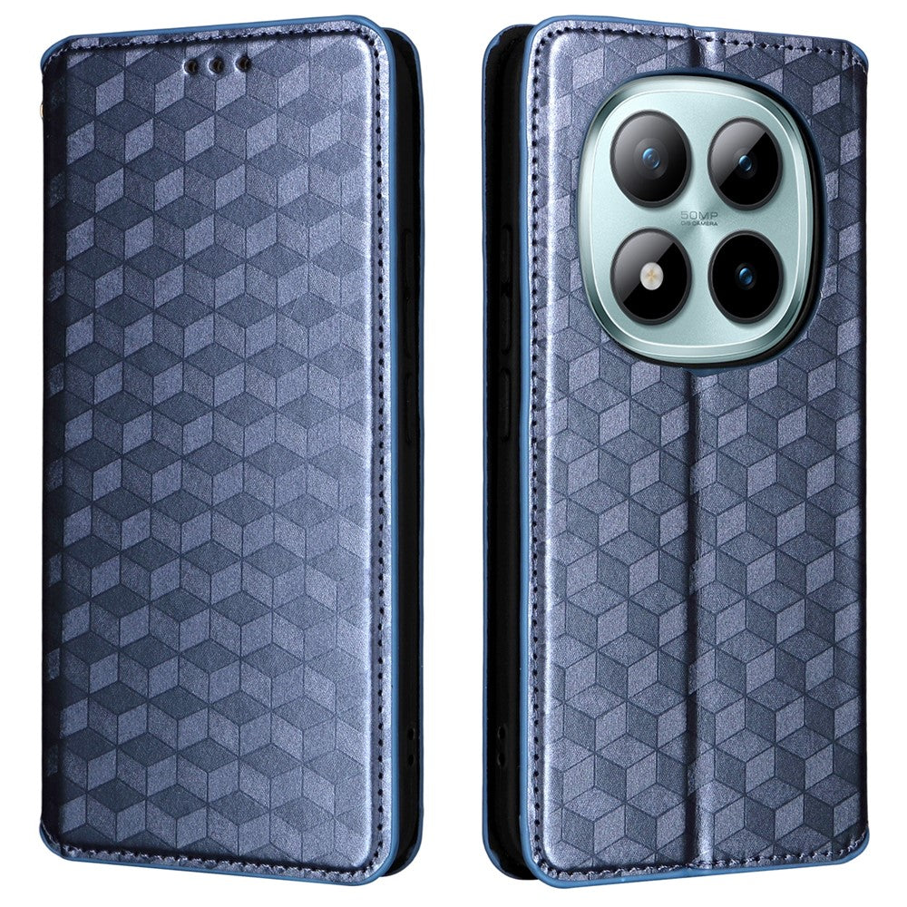 For Xiaomi Poco M8 Pro 5G / Redmi Note 15 Pro+ 5G (Global) Case Wallet Rhombus Imprinted Leather Phone Cover