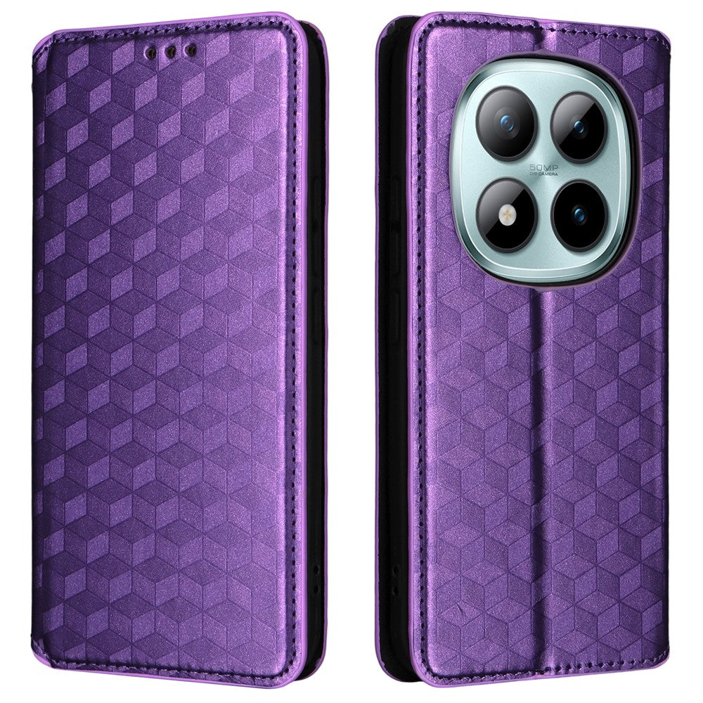 For Xiaomi Poco M8 Pro 5G / Redmi Note 15 Pro+ 5G (Global) Case Wallet Rhombus Imprinted Leather Phone Cover