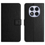 Xiaomi Redmi Note 15 Pro 5G (Global) fodral i PU-läder, plånboksfodral med litchitextur, svart