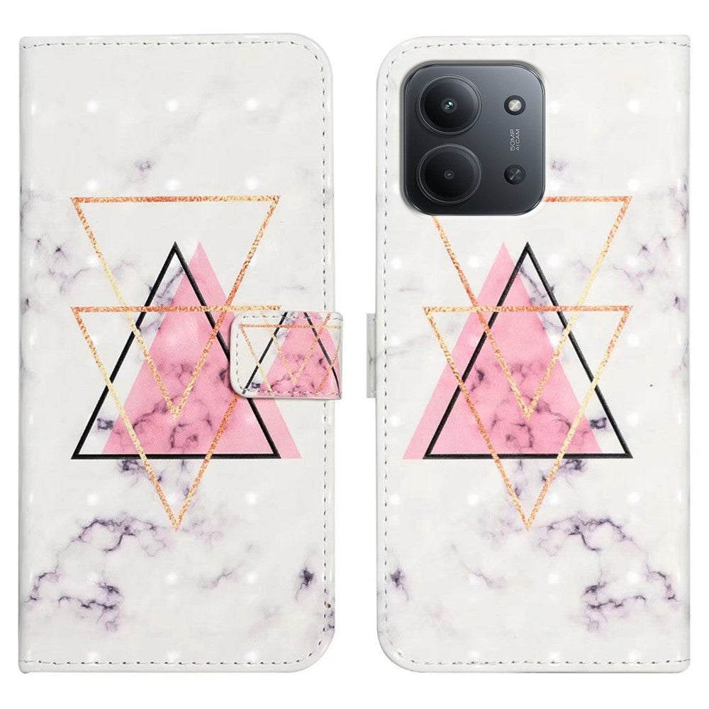Phone Case For Xiaomi Redmi 15C 5G (EU) (173mm)  /  4G (EU) (173mm)  /  Poco C85 4G (173mm) 3D Creative Pattern PU Leather Stand Cover