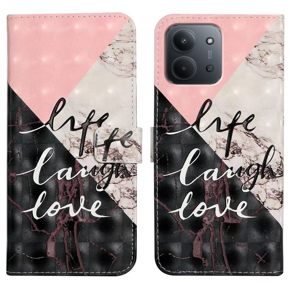 Phone Case For Xiaomi Redmi 15C 5G (EU) (173mm)  /  4G (EU) (173mm)  /  Poco C85 4G (173mm) 3D Creative Pattern PU Leather Stand Cover