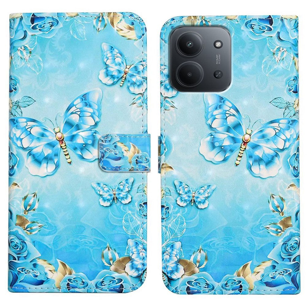 Phone Case For Xiaomi Redmi 15C 5G (EU) (173mm)  /  4G (EU) (173mm)  /  Poco C85 4G (173mm) 3D Creative Pattern PU Leather Stand Cover