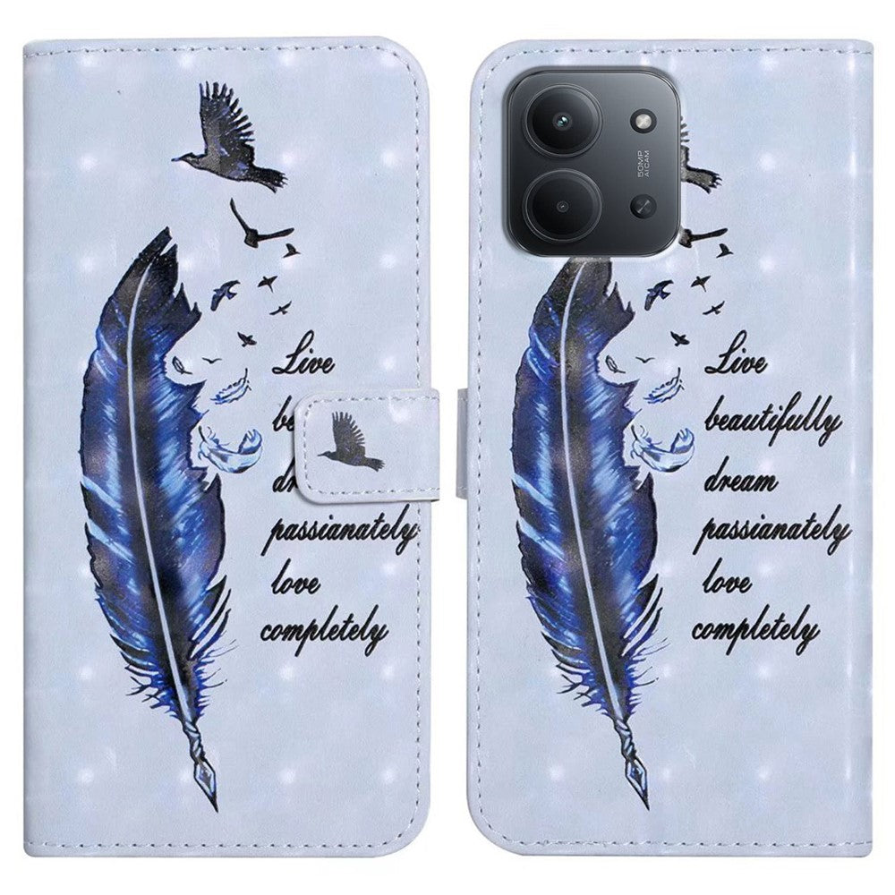 Phone Case For Xiaomi Redmi 15C 5G (EU) (173mm)  /  4G (EU) (173mm)  /  Poco C85 4G (173mm) 3D Creative Pattern PU Leather Stand Cover