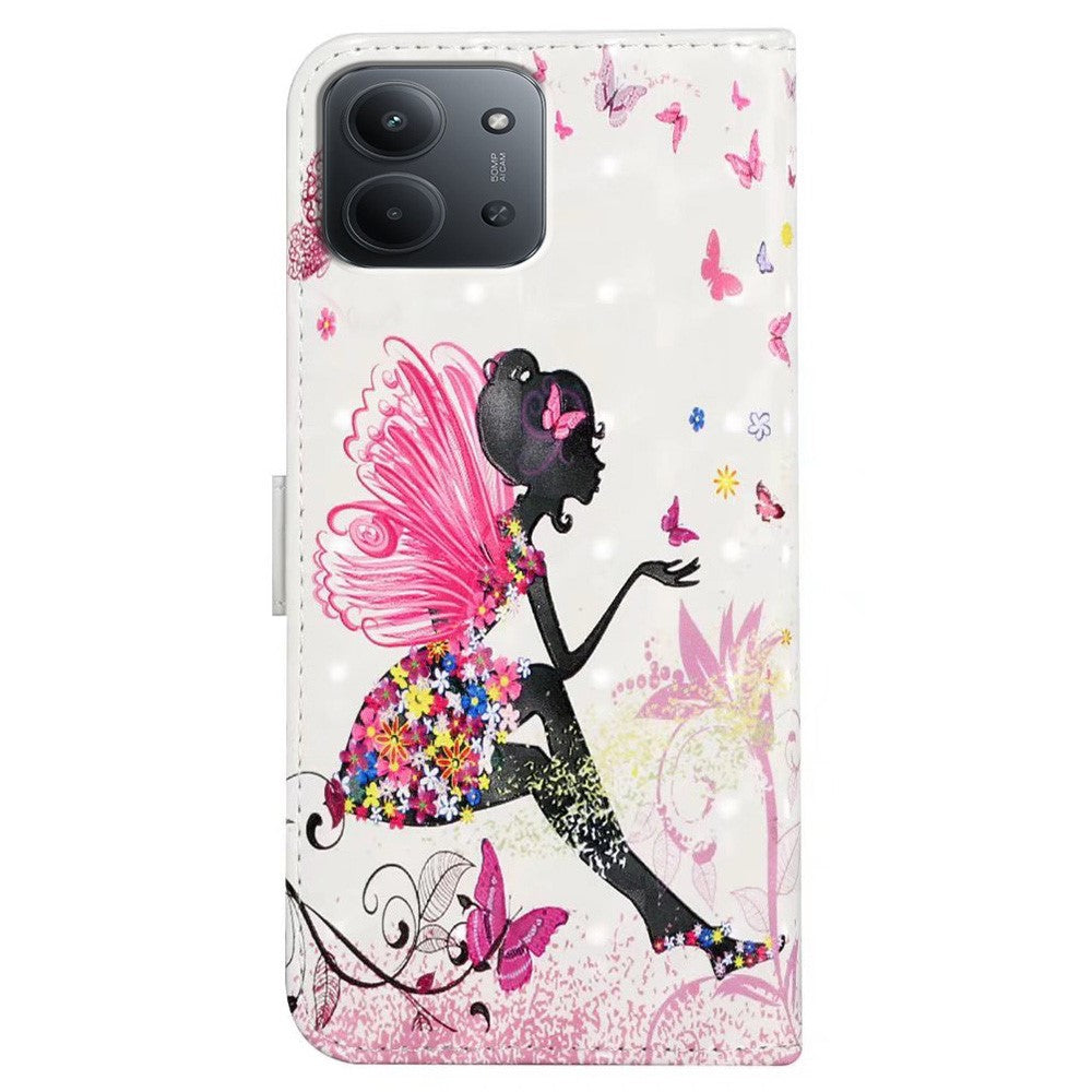 Telefoncover til Xiaomi Redmi 15C 5G (EU) (173mm) / 4G (EU) (173mm) / Poco C85 4G (173mm) 3D Kreativt Mønster PU Læder Standercover