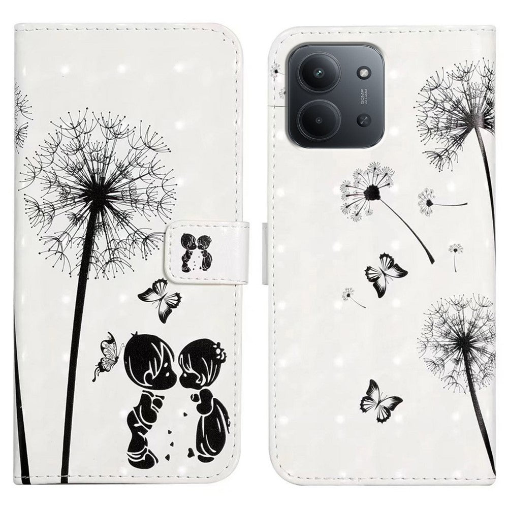Phone Case For Xiaomi Redmi 15C 5G (EU) (173mm)  /  4G (EU) (173mm)  /  Poco C85 4G (173mm) 3D Creative Pattern PU Leather Stand Cover