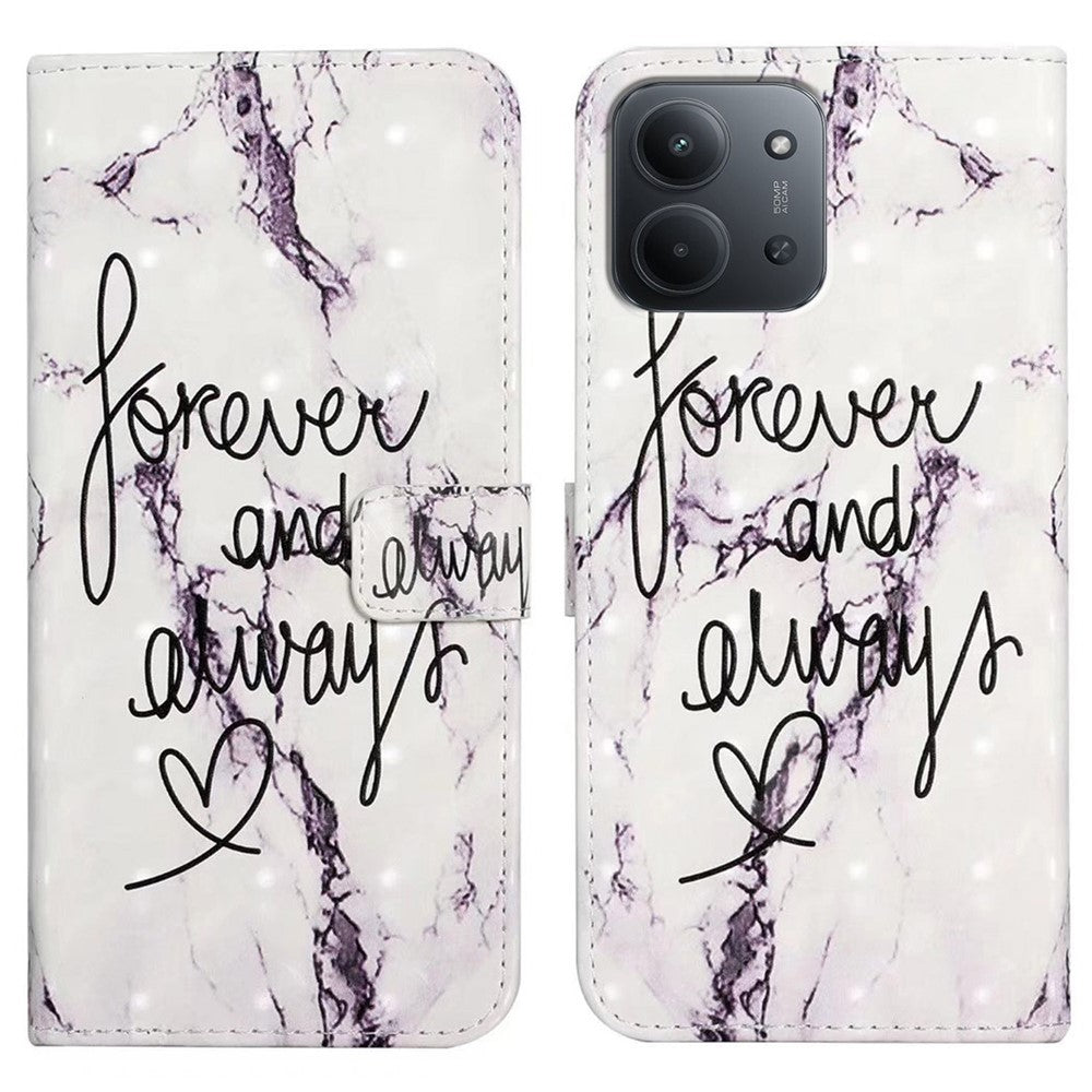 Phone Case For Xiaomi Redmi 15C 5G (EU) (173mm)  /  4G (EU) (173mm)  /  Poco C85 4G (173mm) 3D Creative Pattern PU Leather Stand Cover