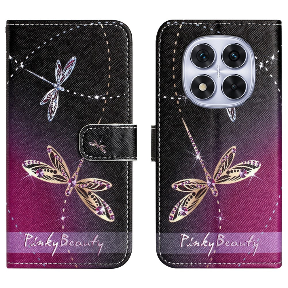 For Xiaomi Poco M8 Pro 5G / Redmi Note 15 Pro+ 5G (Global) Case Pattern Print PU Leather Wallet Phone Cover Cross Texture