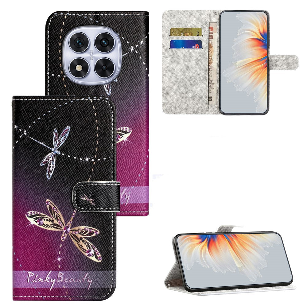 For Xiaomi Poco M8 Pro 5G / Redmi Note 15 Pro+ 5G (Global) Case Pattern Print PU Leather Wallet Phone Cover Cross Texture