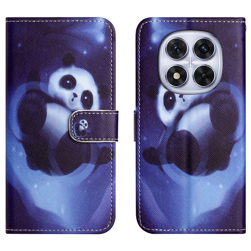 For Xiaomi Poco M8 Pro 5G / Redmi Note 15 Pro+ 5G (Global) Case Pattern Print PU Leather Wallet Phone Cover Cross Texture