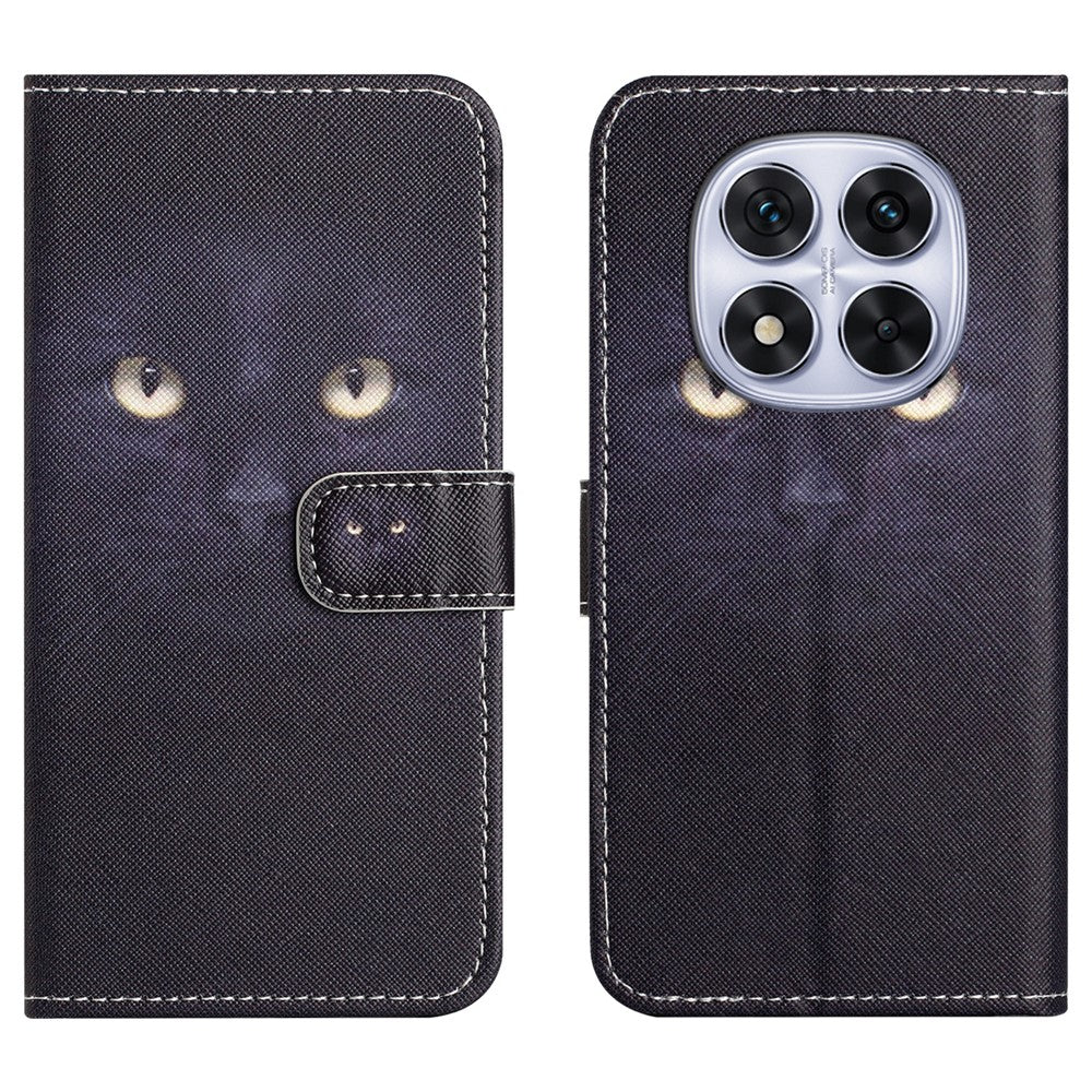 For Xiaomi Poco M8 Pro 5G / Redmi Note 15 Pro+ 5G (Global) Case Pattern Print PU Leather Wallet Phone Cover Cross Texture