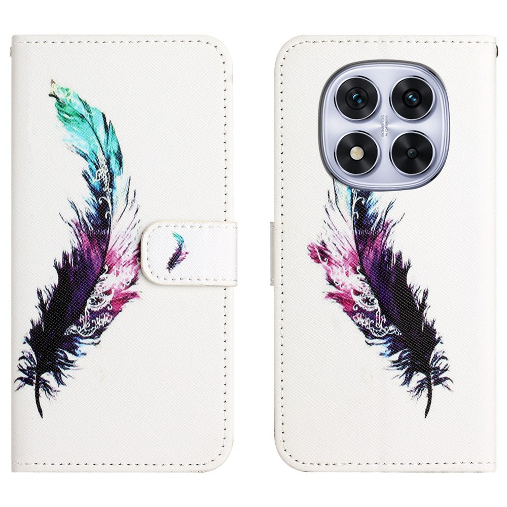 For Xiaomi Poco M8 Pro 5G / Redmi Note 15 Pro+ 5G (Global) Case Pattern Print PU Leather Wallet Phone Cover Cross Texture