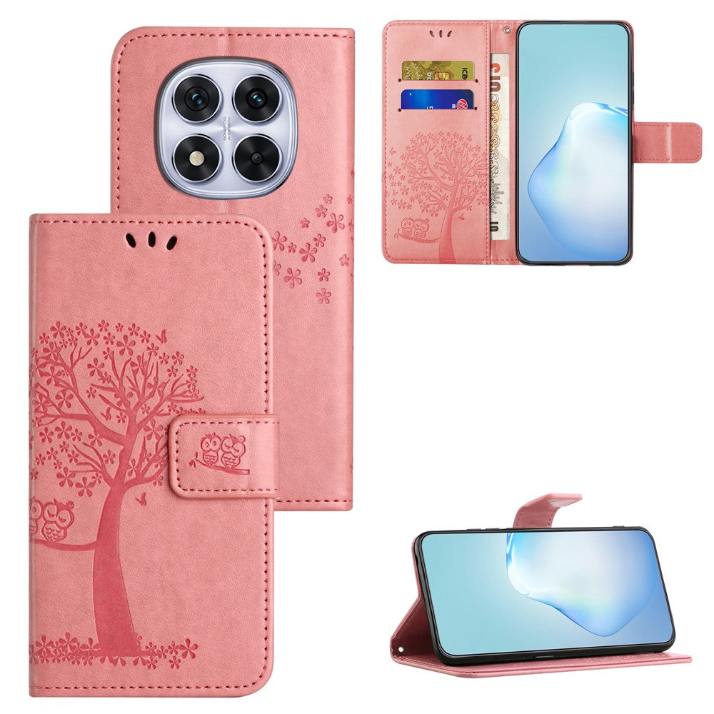Xiaomi Poco M8 Pro 5G / Redmi Note 15 Pro+ 5G (Global) Fodral PU-läder Plånboksfodral med uggla och rem