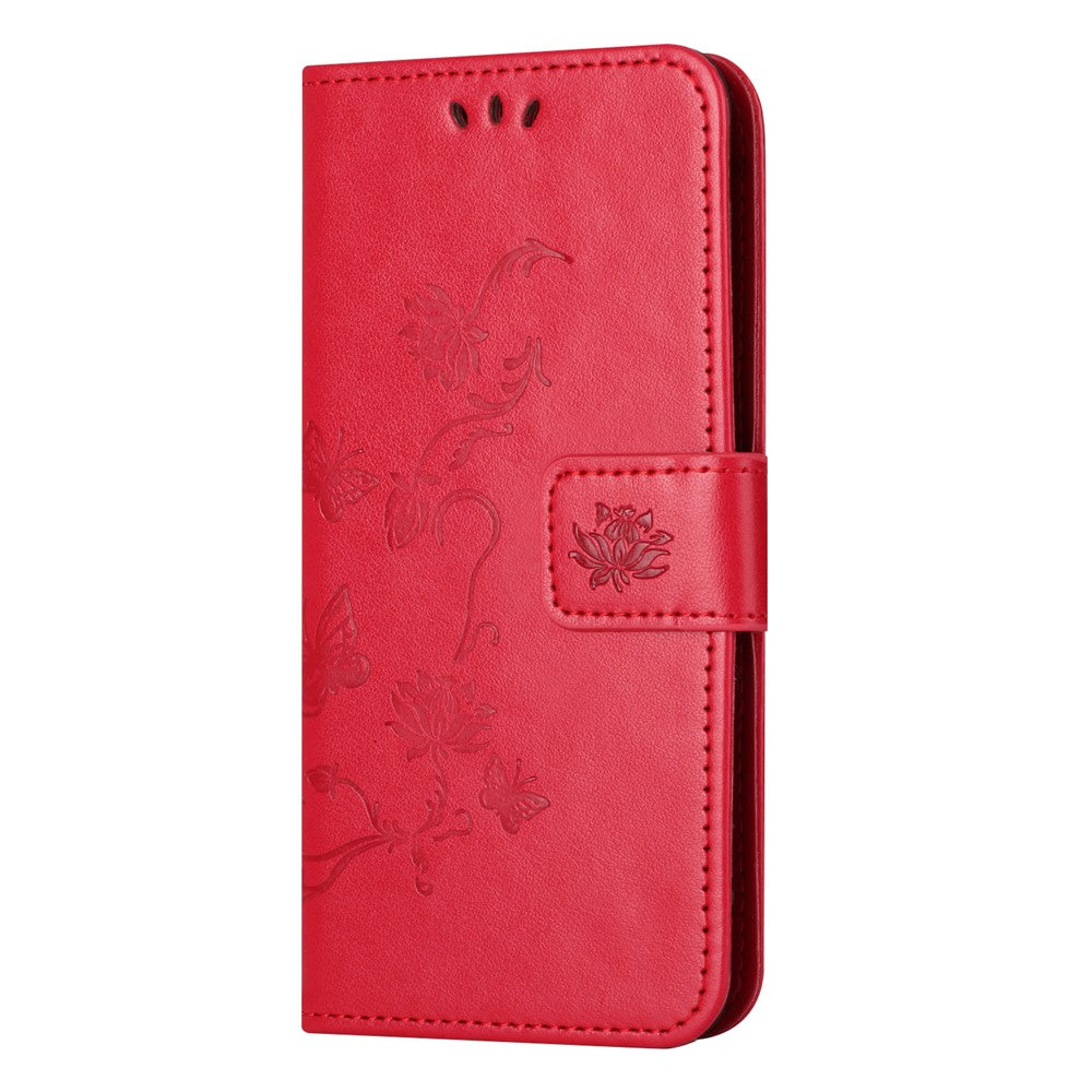 Xiaomi Poco M8 5G / Redmi Note 15 5G (Global) Plånboksfodral med tryckt fjärilsblomma i PU-läder