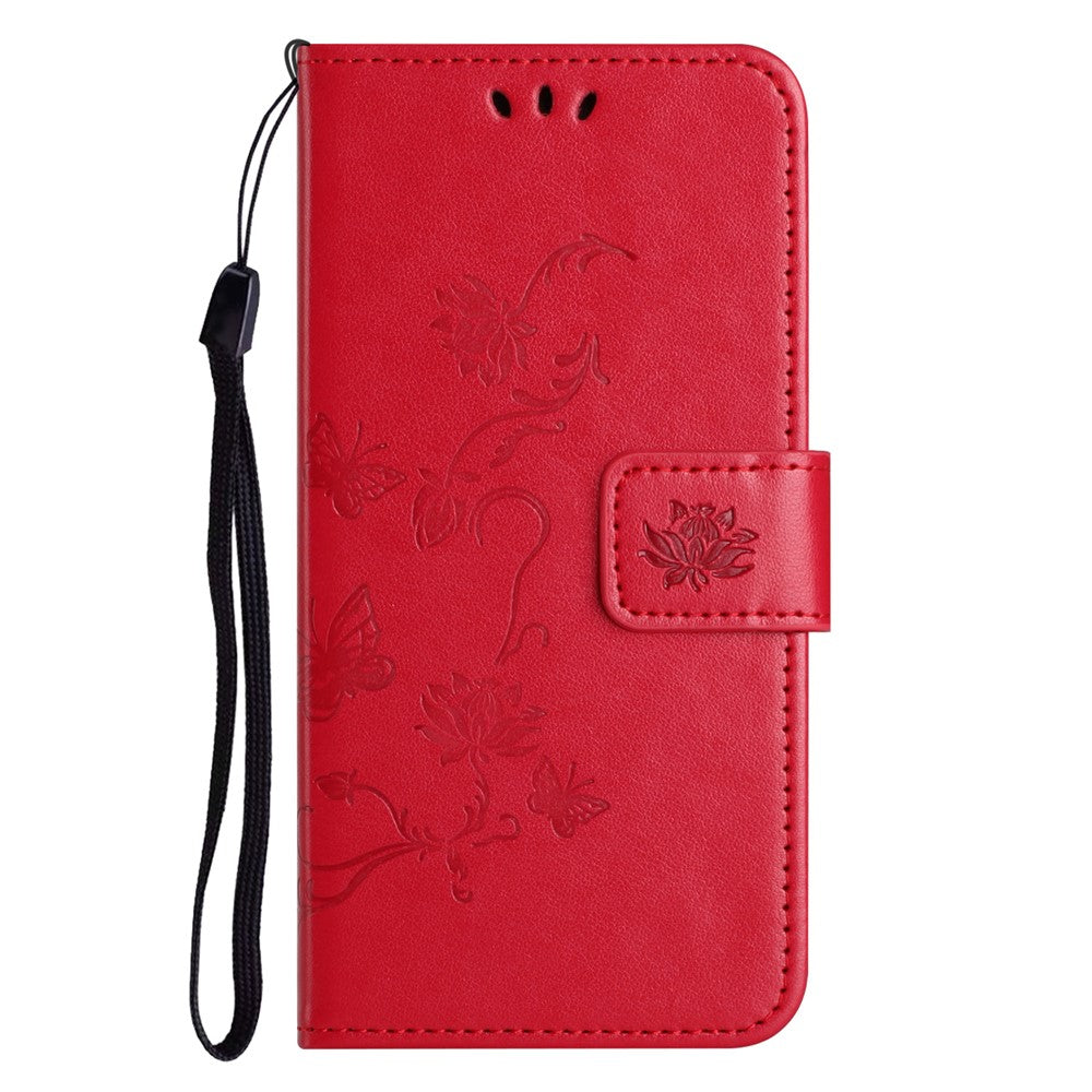 Xiaomi Poco M8 5G / Redmi Note 15 5G (Global) Plånboksfodral med tryckt fjärilsblomma i PU-läder