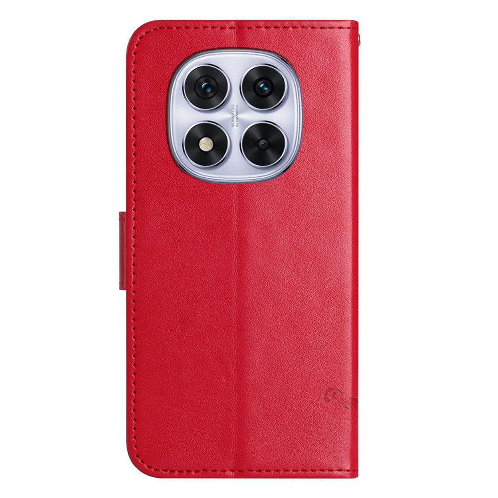 Xiaomi Poco M8 5G / Redmi Note 15 5G (Global) Plånboksfodral med tryckt fjärilsblomma i PU-läder