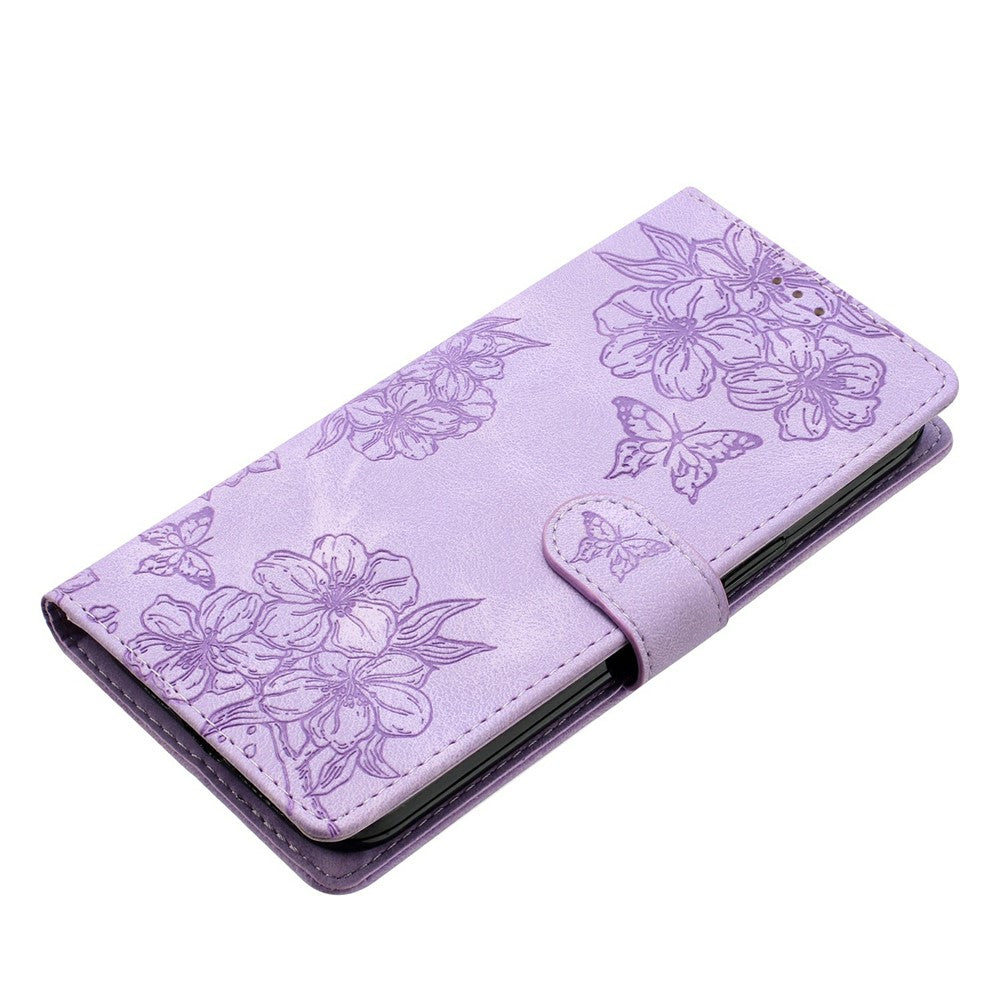 Xiaomi Redmi 15 4G (EU) (171mm) Fodral Fjärilsblommönster Läderfodral med beröringsfunktion
