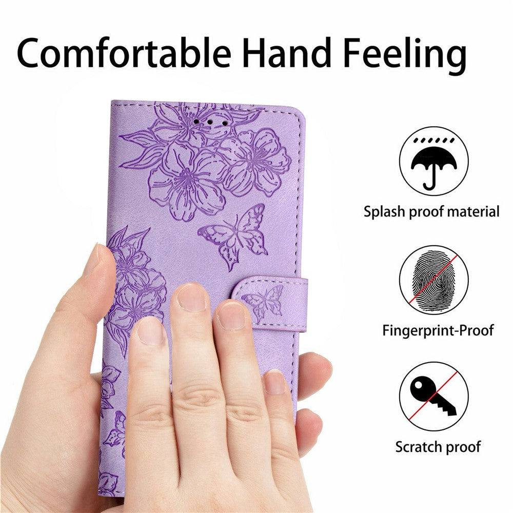 Xiaomi Redmi 15 4G (EU) (171mm) Fodral Fjärilsblommönster Läderfodral med beröringsfunktion