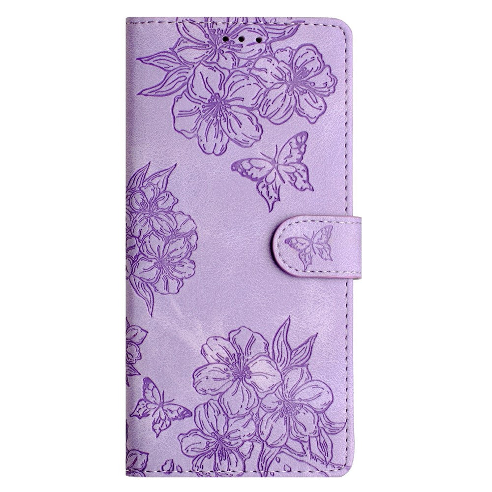 Xiaomi Redmi 15 4G (EU) (171mm) Fodral Fjärilsblommönster Läderfodral med beröringsfunktion