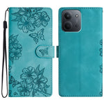 Leather Case For Xiaomi Redmi 15C 5G (EU) (173mm)  /  4G (EU) (173mm)  /  Poco C85 4G (173mm) Butterfly Flower Pattern Skin-Touch Phone Cover