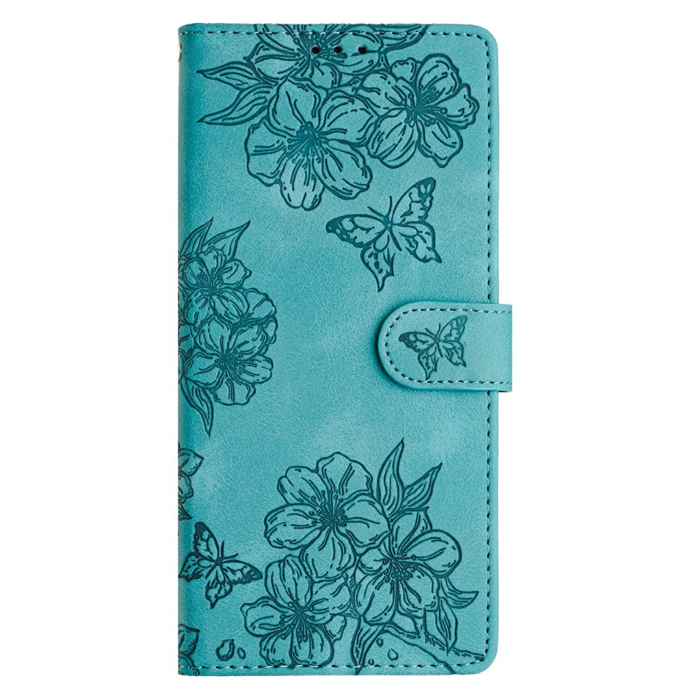 Leather Case For Xiaomi Redmi 15C 5G (EU) (173mm)  /  4G (EU) (173mm)  /  Poco C85 4G (173mm) Butterfly Flower Pattern Skin-Touch Phone Cover