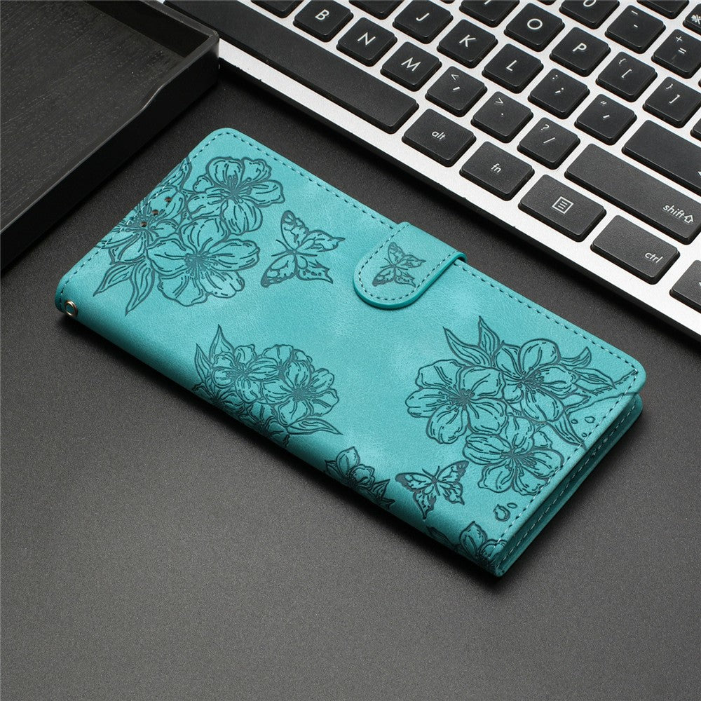 Leather Case For Xiaomi Redmi 15C 5G (EU) (173mm)  /  4G (EU) (173mm)  /  Poco C85 4G (173mm) Butterfly Flower Pattern Skin-Touch Phone Cover
