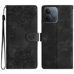 Leather Case For Xiaomi Redmi 15C 5G (EU) (173mm)  /  4G (EU) (173mm)  /  Poco C85 4G (173mm) Butterfly Flower Pattern Skin-Touch Phone Cover