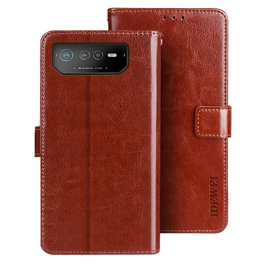 IDEWEI For Asus ROG Phone 6 5G PU Leather Stand Wallet Case Crazy Horse Texture Magnetic Clasp Anti-drop Phone Cover