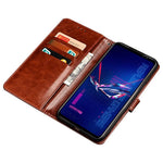 IDEWEI For Asus ROG Phone 6 5G PU Leather Stand Wallet Case Crazy Horse Texture Magnetic Clasp Anti-drop Phone Cover