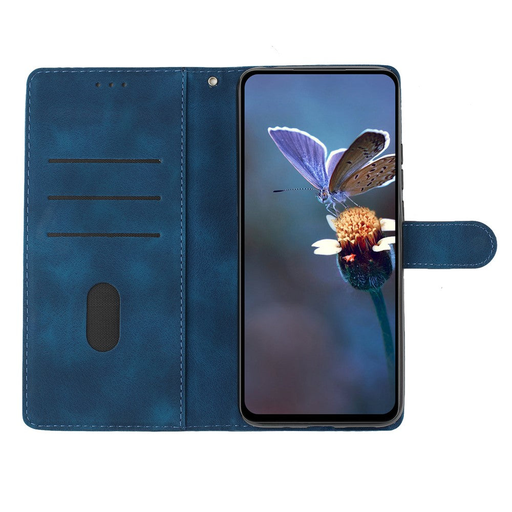 Läderfodral till Xiaomi Redmi 15C 5G (EU) (173 mm) / 4G (EU) (173 mm) / Poco C85 4G (173 mm) Mobilskal med tryck och blommotiv och handledsrem