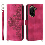 For Xiaomi Redmi A5 NFC (EU) (173.45mm) Case Flower Pattern PU Leather Wallet Phone Cover with Strap