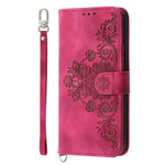 For Xiaomi Redmi A5 NFC (EU) (173.45mm) Case Flower Pattern PU Leather Wallet Phone Cover with Strap