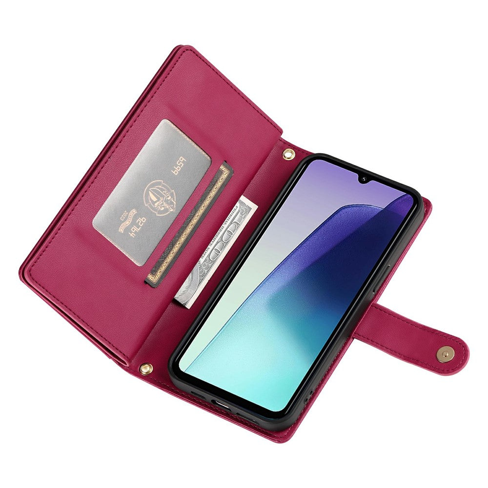 Xiaomi Redmi A5 NFC (EU) (173.45mm) Fodral Blixtlåsficka Plånbok Lädermobilskal med Remmar