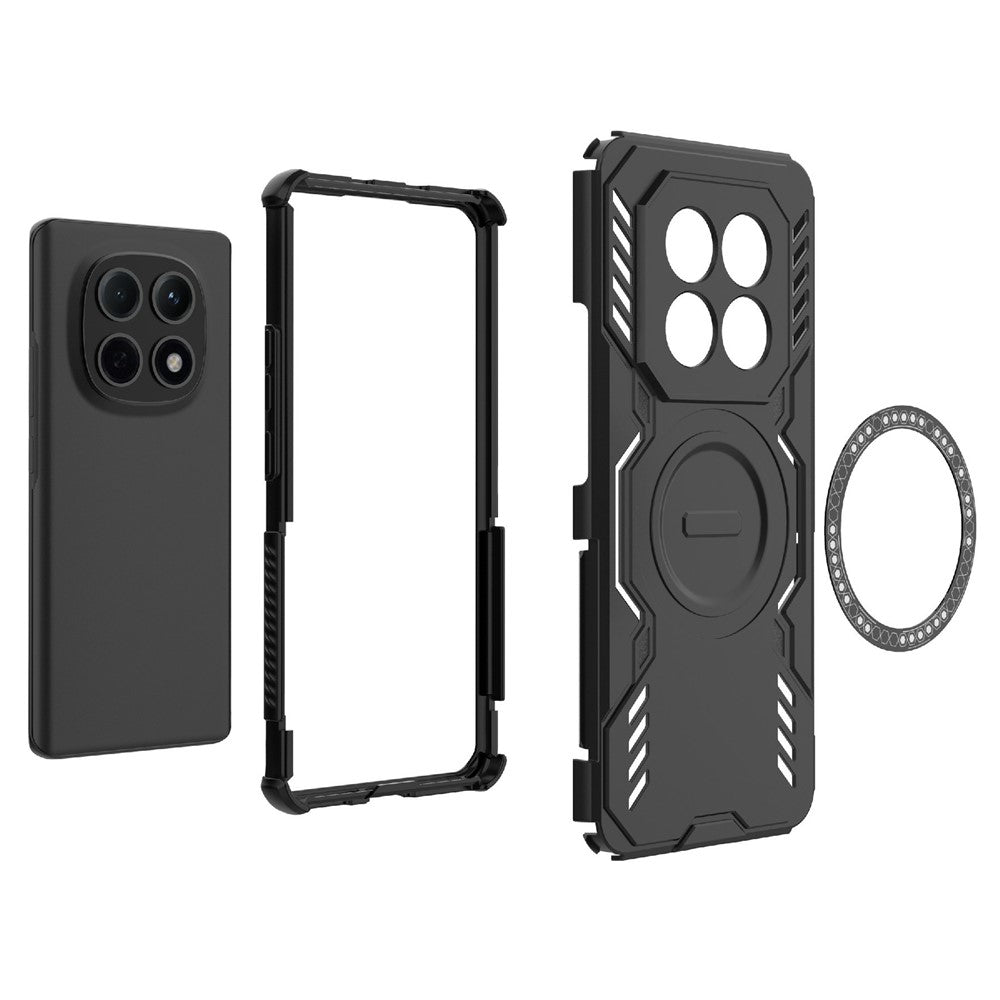 For Xiaomi Poco M8 5G / Redmi Note 15 5G (Global) Magnetic Case Butterfly Armor Hollow Heat Dissipation PC + TPU Phone Cover