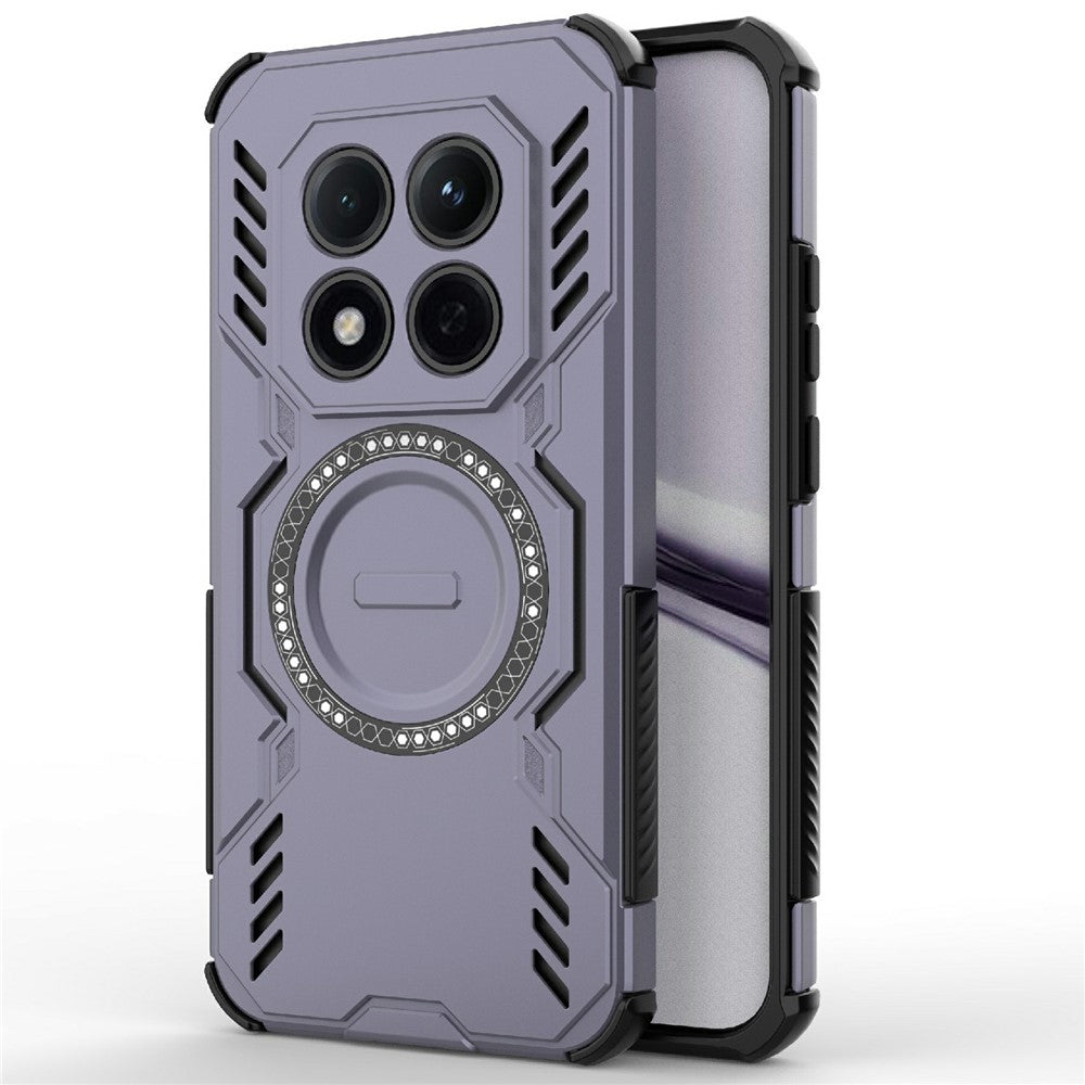 For Xiaomi Redmi Note 15 Pro 5G (Global) Magnetic Case Butterfly Armor Hollow Heat Dissipation PC + TPU Phone Cover