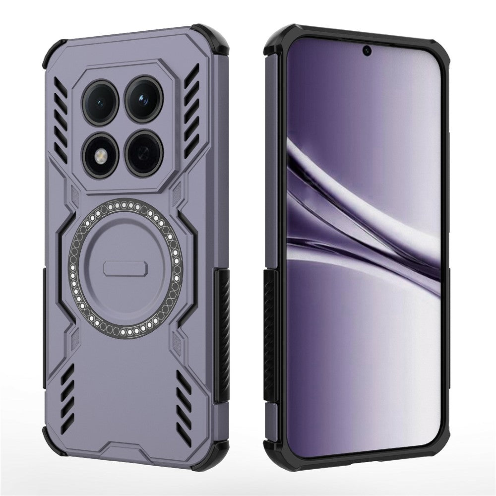 For Xiaomi Redmi Note 15 Pro 5G (Global) Magnetic Case Butterfly Armor Hollow Heat Dissipation PC + TPU Phone Cover