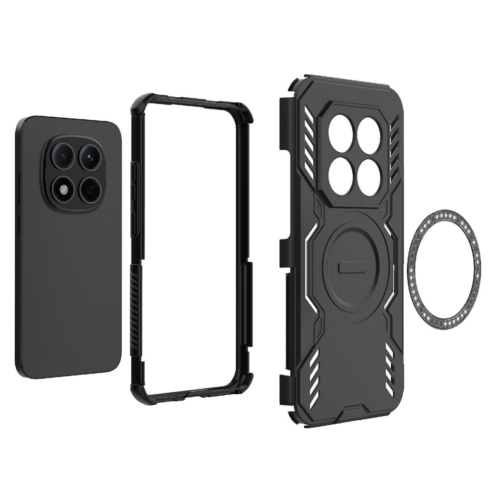 For Xiaomi Redmi Note 15 Pro 5G (Global) Magnetic Case Butterfly Armor Hollow Heat Dissipation PC + TPU Phone Cover