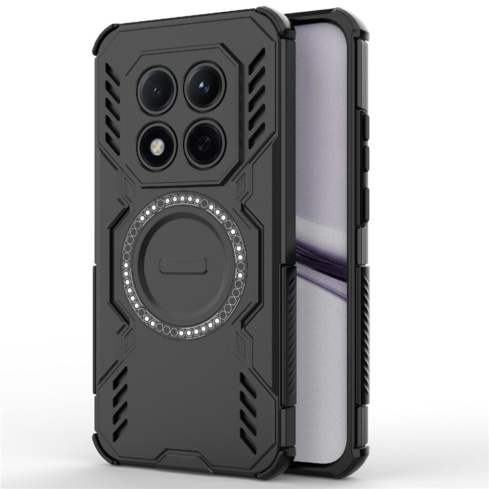 For Xiaomi Redmi Note 15 Pro 5G (Global) Magnetic Case Butterfly Armor Hollow Heat Dissipation PC + TPU Phone Cover