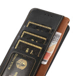 KHAZNEH for Xiaomi 15T Case Genuine Cow Leather RFID Blocking Wallet Phone Cover