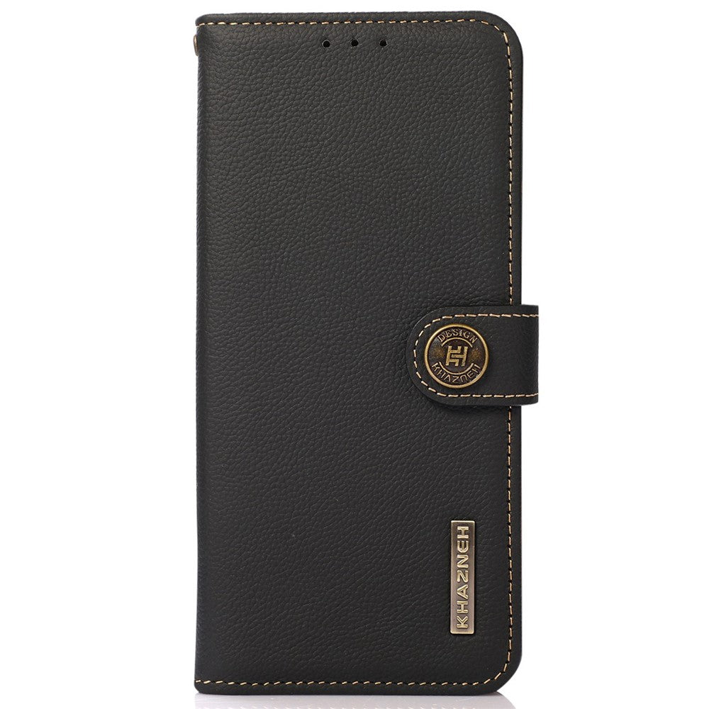 KHAZNEH for Xiaomi 15T Case Genuine Cow Leather RFID Blocking Wallet Phone Cover