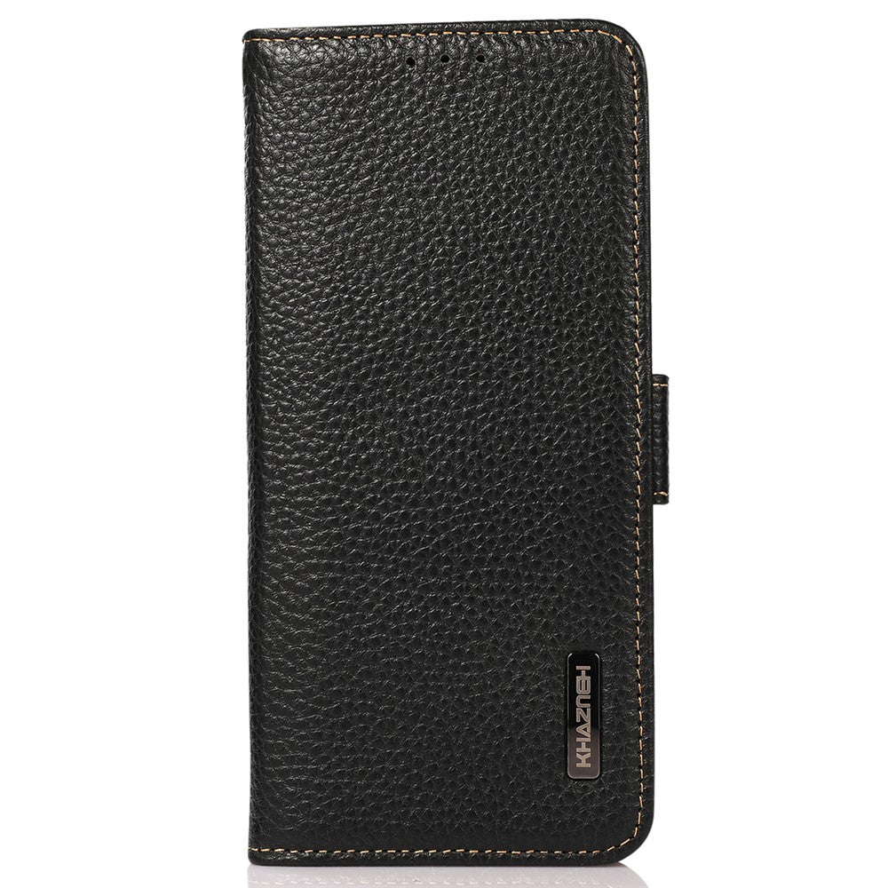 KHAZNEH for Xiaomi 15T Phone Case Genuine Cow Leather Cover RFID Blocking